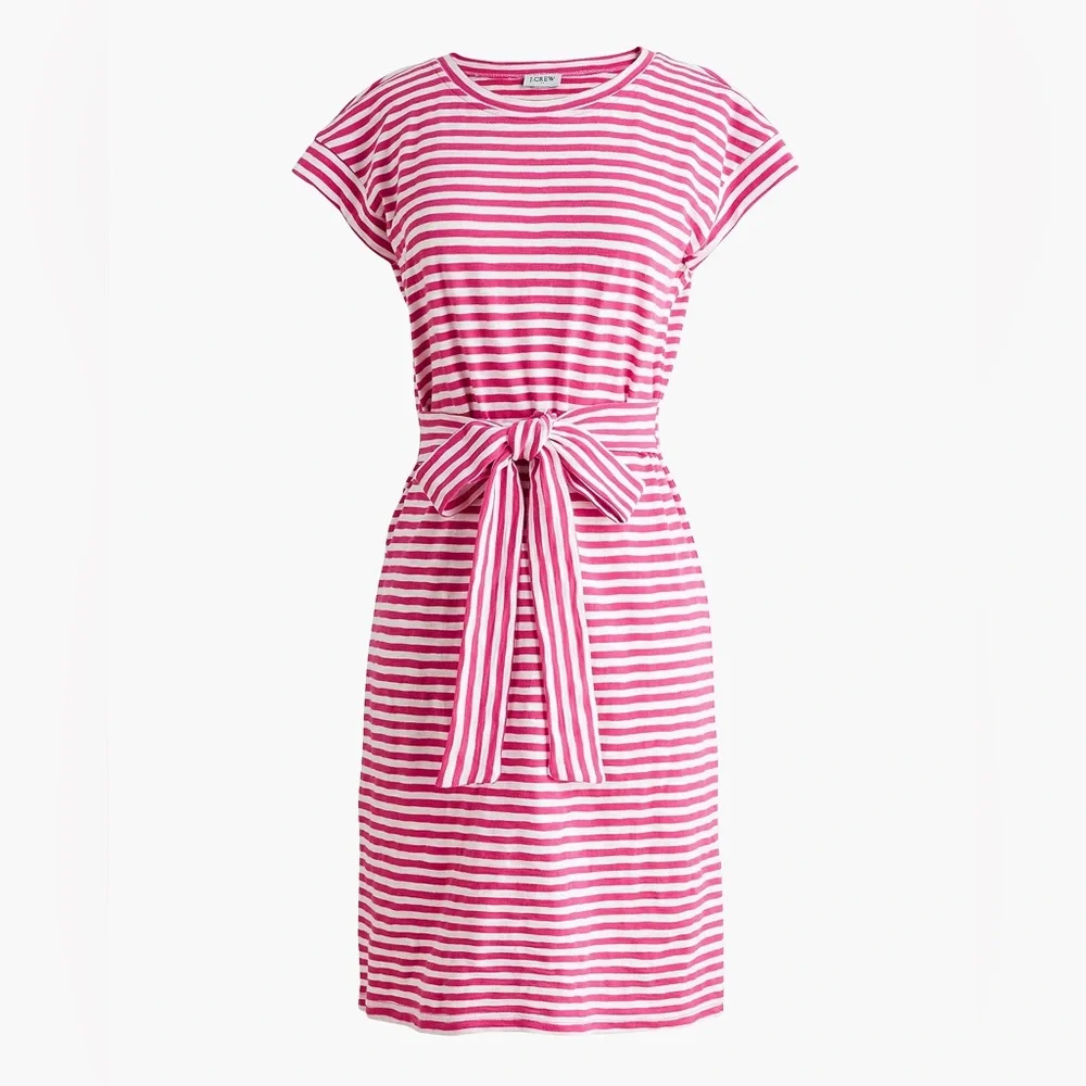 NWOT J.Crew Striped tie-waist dress - Picture 4 of 7